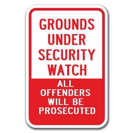 Signmission Safety Sign, 12 in Height, Aluminum, Video Surv - Grounds Un A-1218 Video Surv - Grounds Un